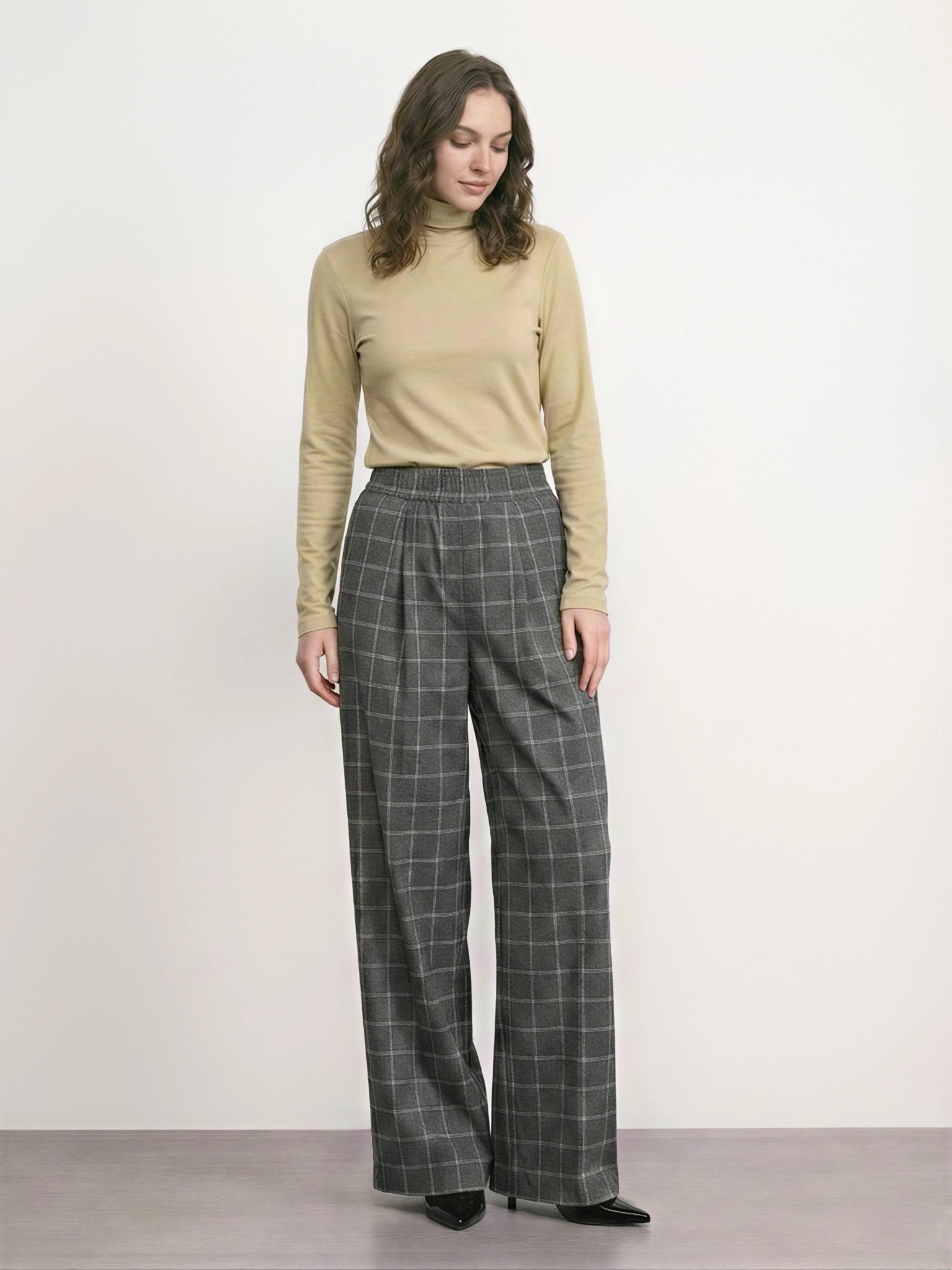 Водолазка оливкового цвета из смесового хлопка